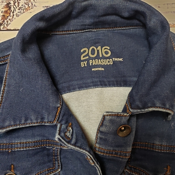 Parasuco cropped stretch jean jacket Size Large - Picture 5 of 9